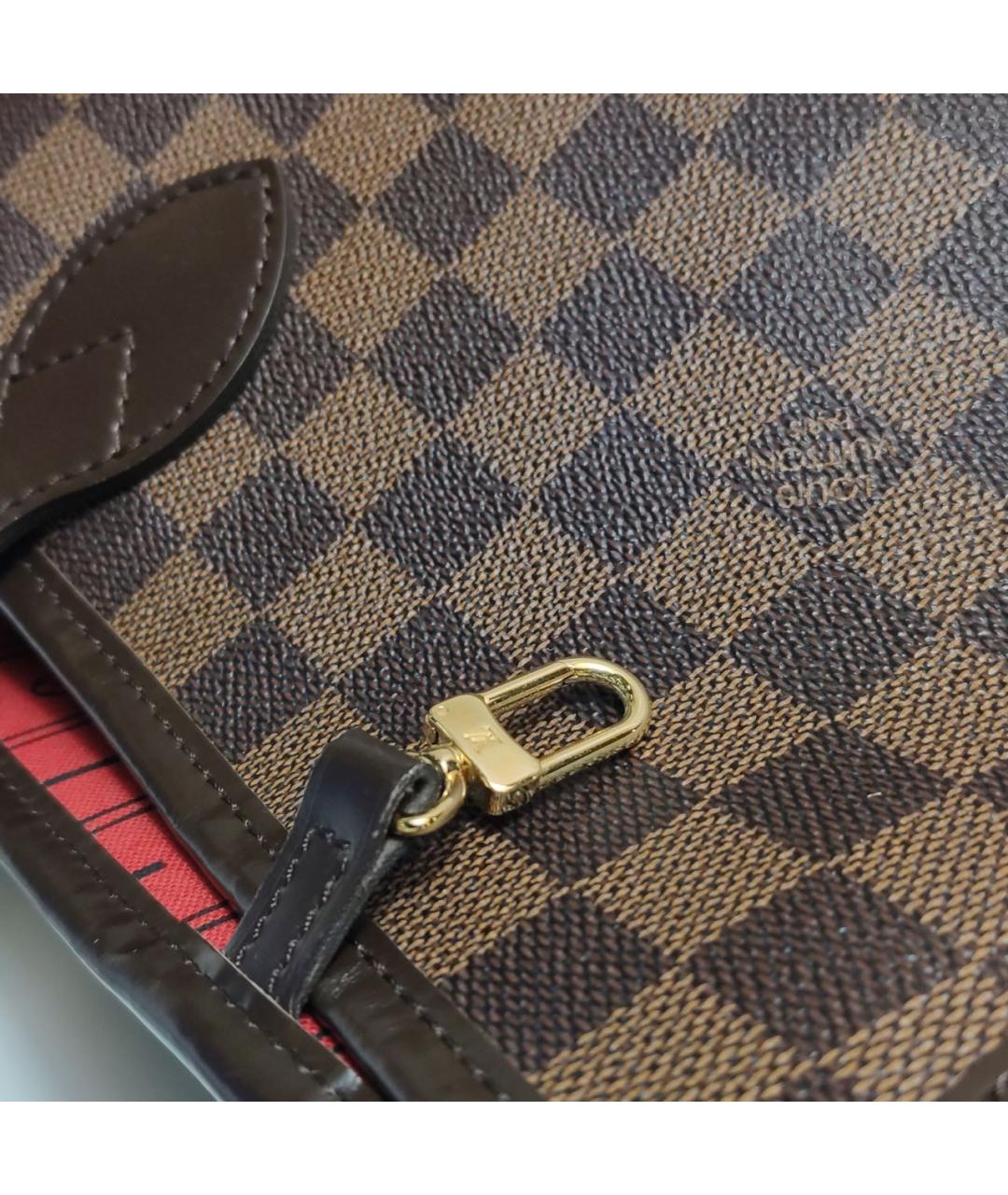 LOUIS VUITTON Коричневая кожаная сумка через плечо, фото 7