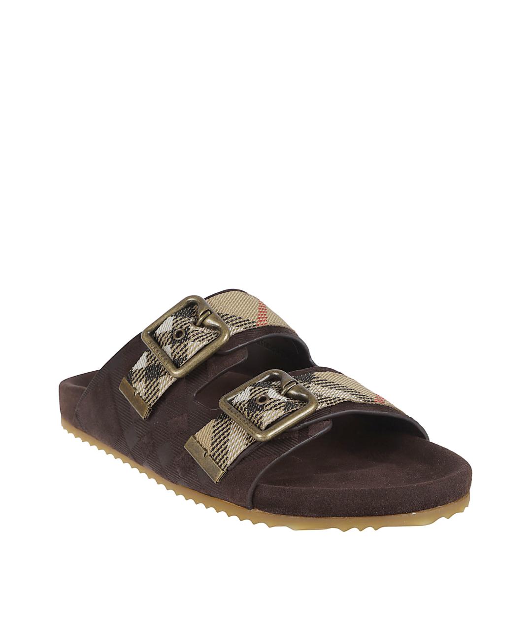 BURBERRY Мульти кожаные шлепанцы, фото 2