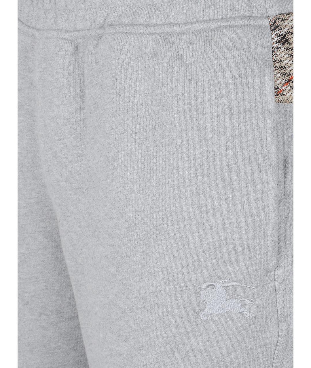 BURBERRY Серые хлопковые повседневные брюки, фото 2