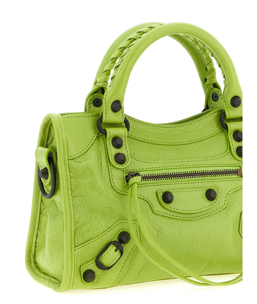 BALENCIAGA Зеленая кожаная сумка тоут, фото 3