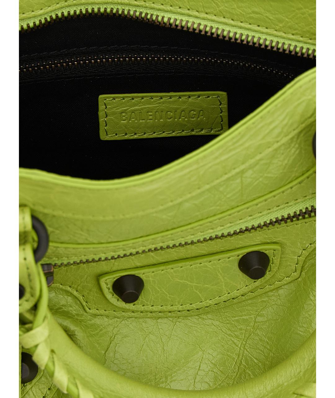 BALENCIAGA Зеленая кожаная сумка тоут, фото 4