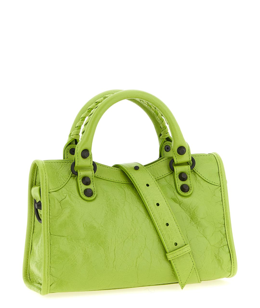 BALENCIAGA Зеленая кожаная сумка тоут, фото 2