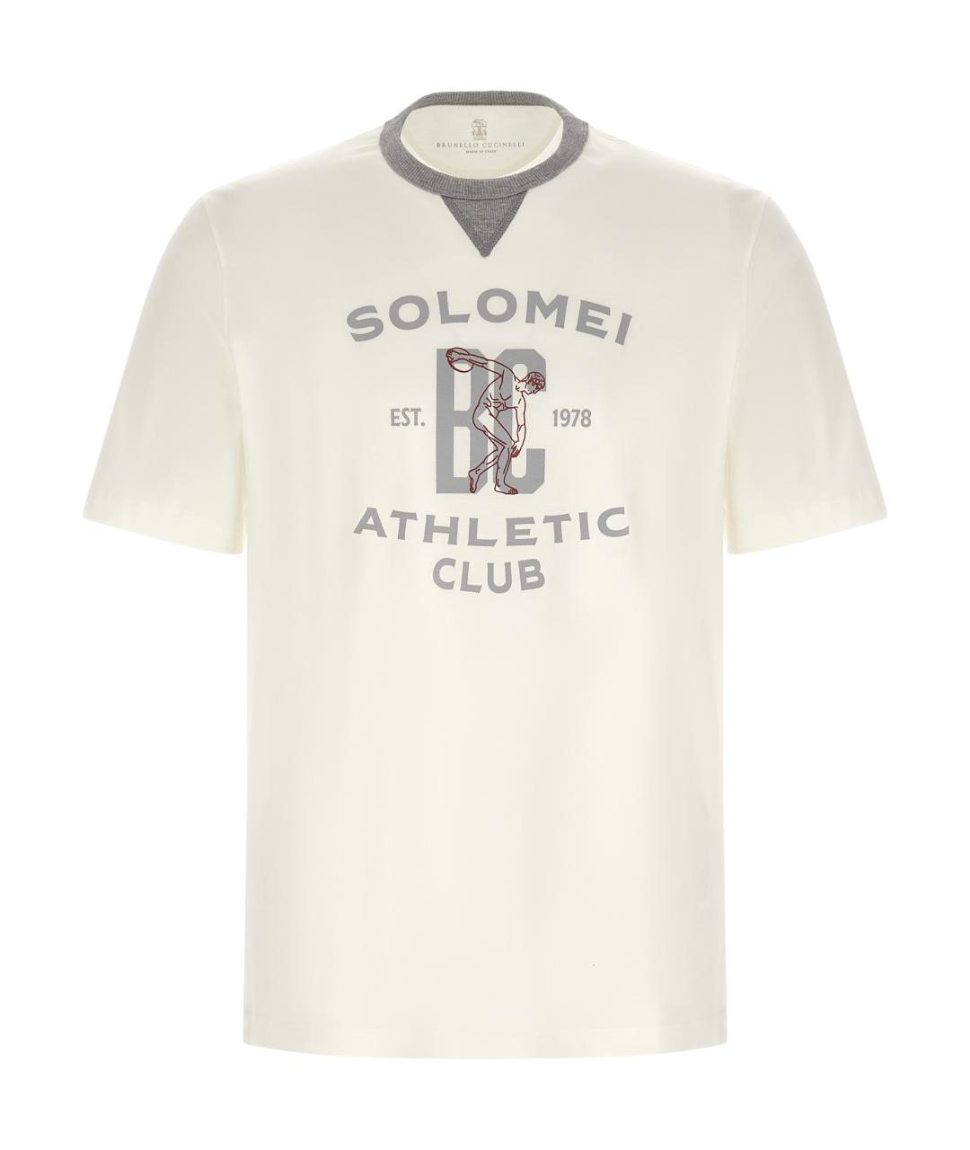 BRUNELLO CUCINELLI Белая хлопковая футболка, фото 1