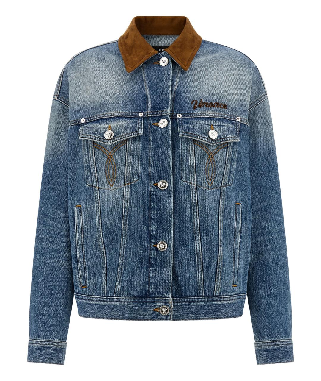 VERSACE Синяя хлопковая куртка, фото 1