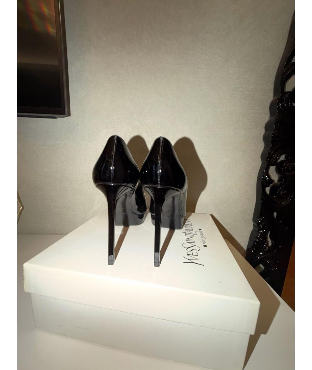 SAINT LAURENT Черные туфли из лакированной кожи, фото 4