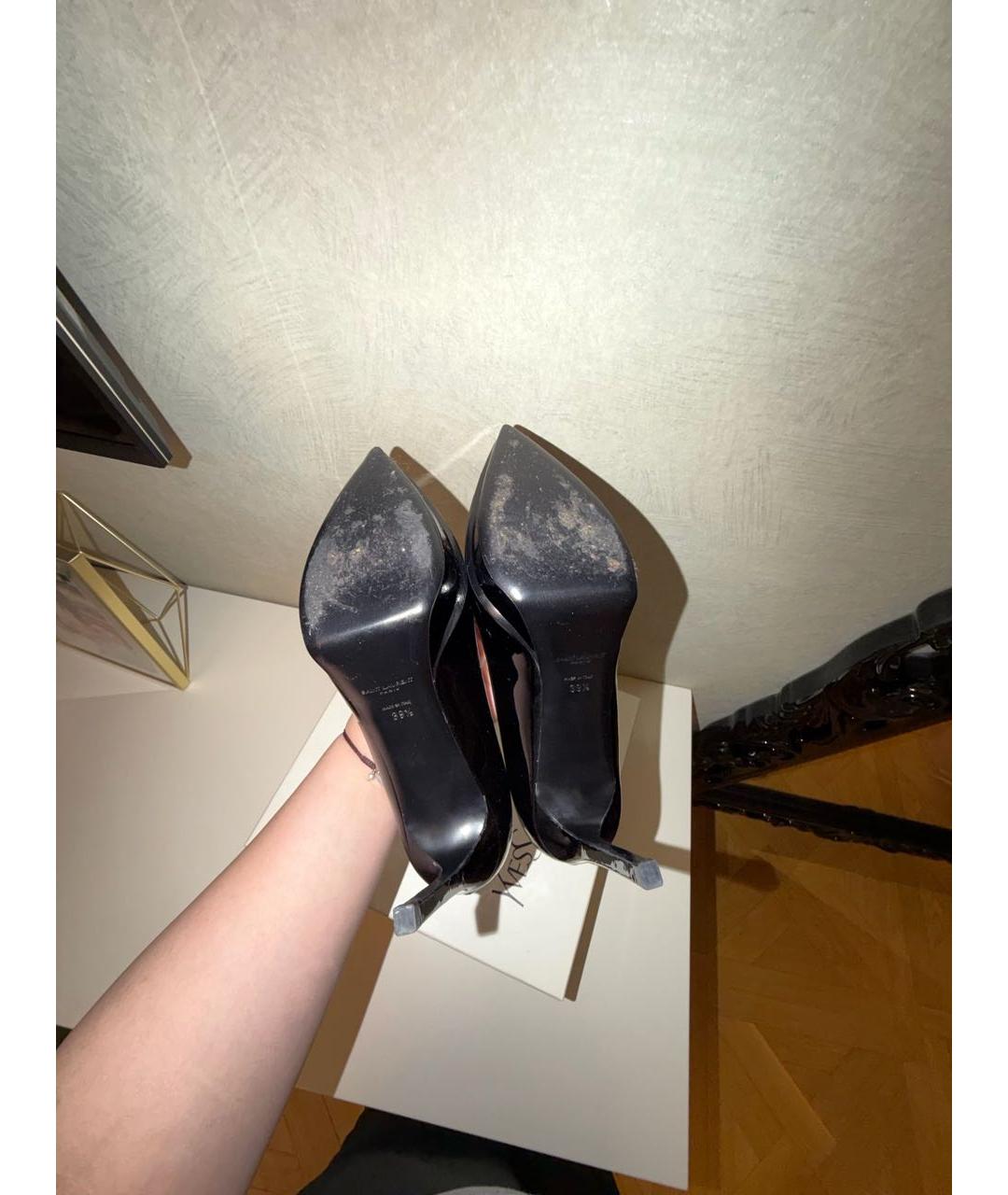SAINT LAURENT Черные туфли из лакированной кожи, фото 5