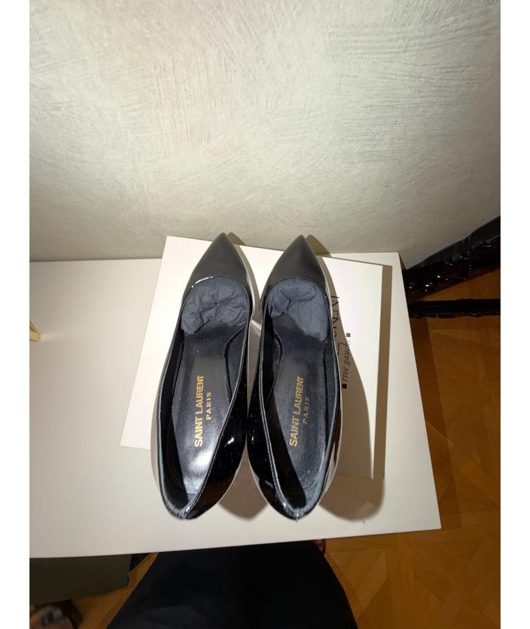 SAINT LAURENT Черные туфли из лакированной кожи, фото 3