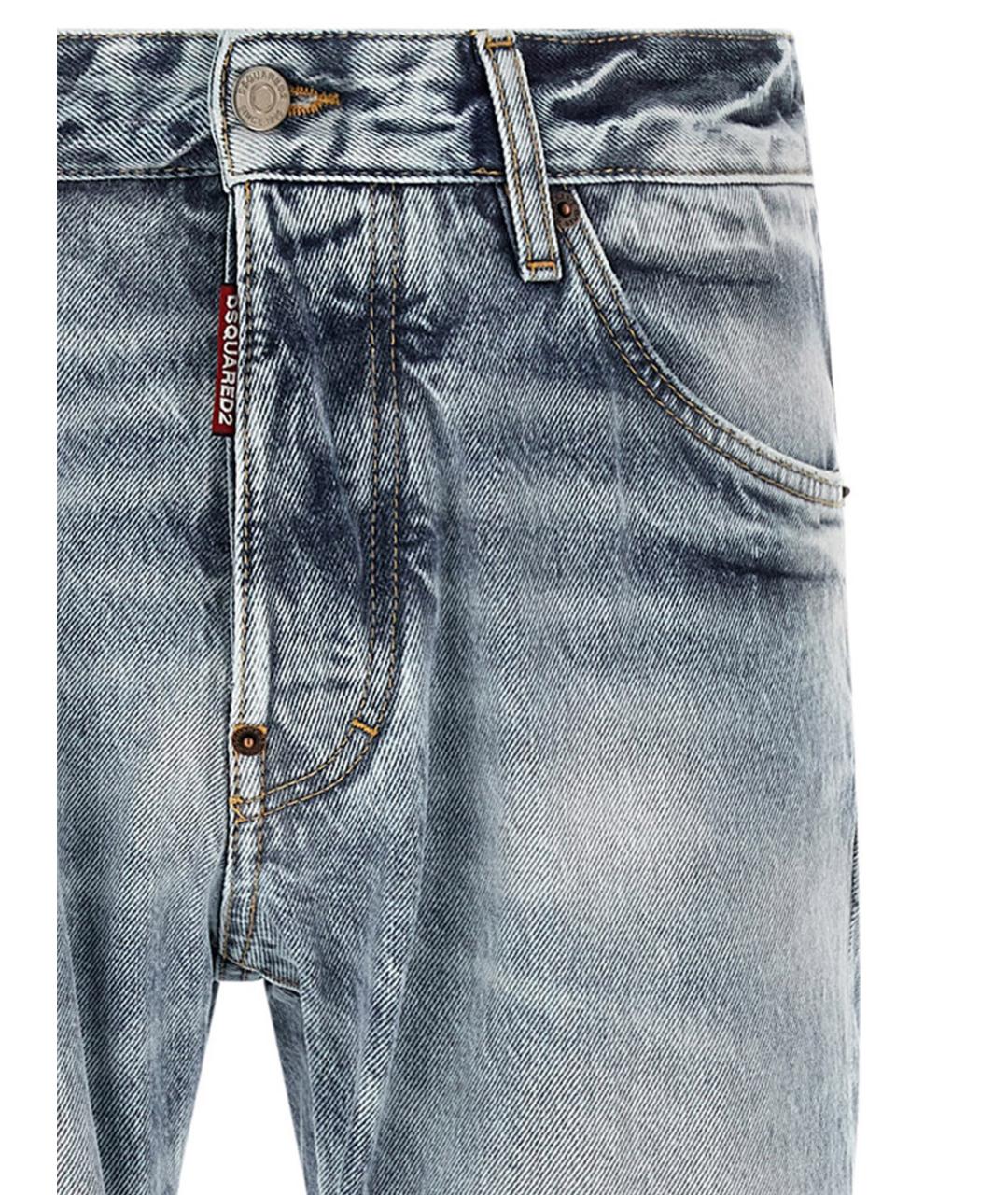 DSQUARED2 Голубые хлопковые джинсы скинни, фото 3