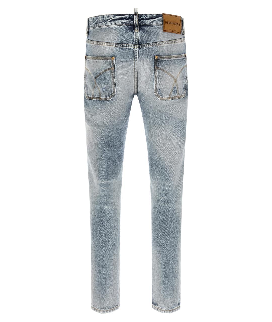 DSQUARED2 Голубые хлопковые джинсы скинни, фото 2