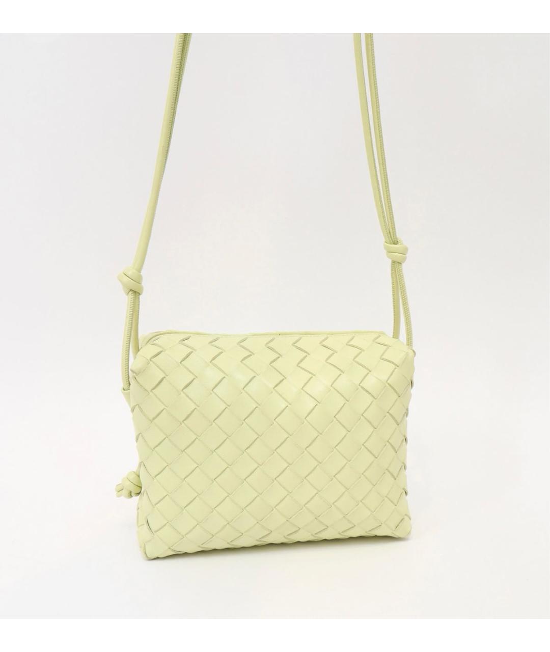 BOTTEGA VENETA Салатовая кожаная сумка через плечо, фото 2