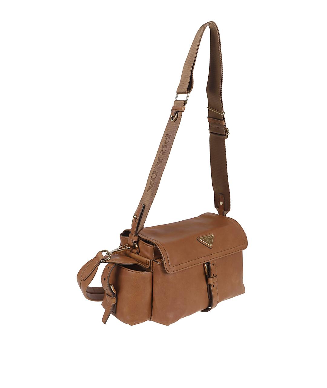 PRADA Бежевая кожаная сумка через плечо, фото 3