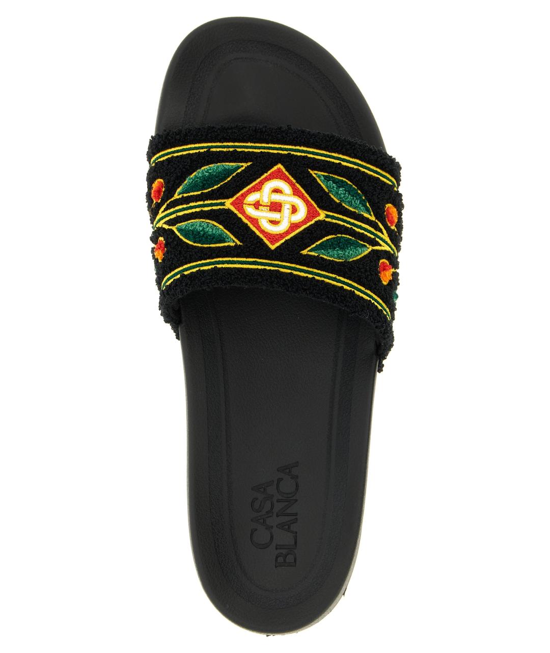 CASABLANCA Черные синтетические шлепанцы, фото 4