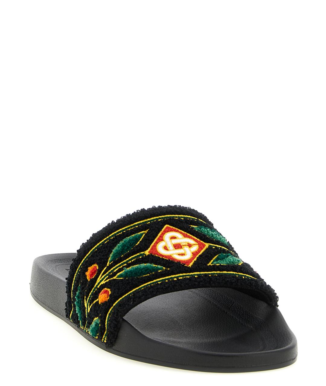 CASABLANCA Черные синтетические шлепанцы, фото 2