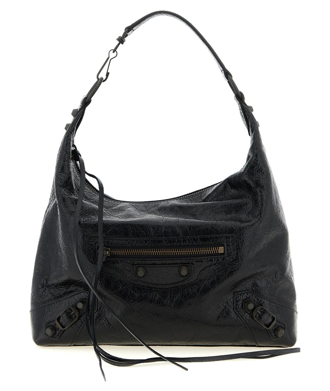 BALENCIAGA Черная кожаная сумка через плечо, фото 1