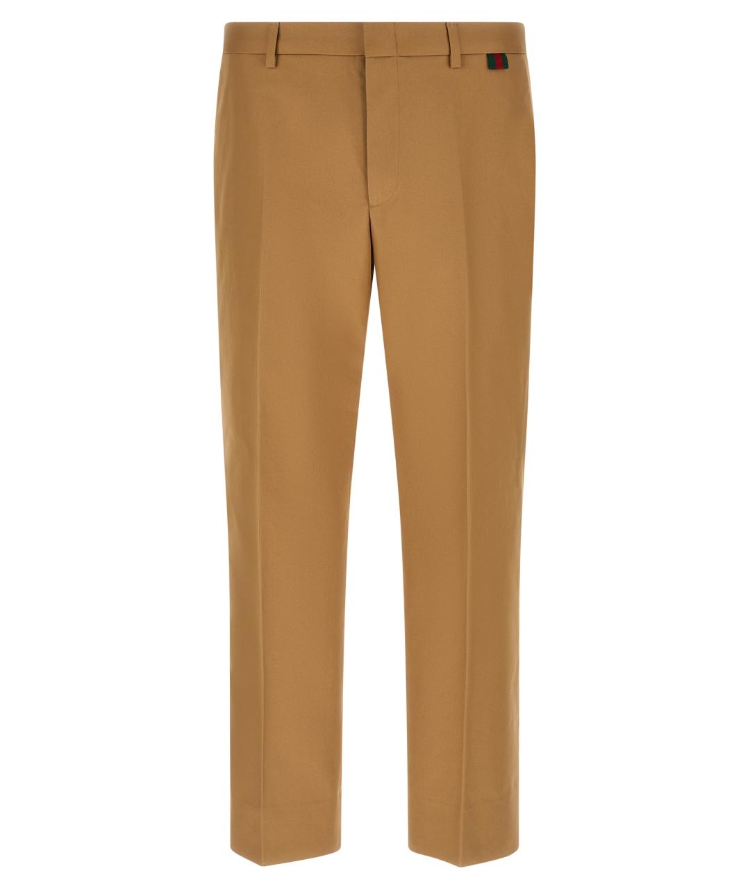 GUCCI Бежевые хлопковые повседневные брюки, фото 1