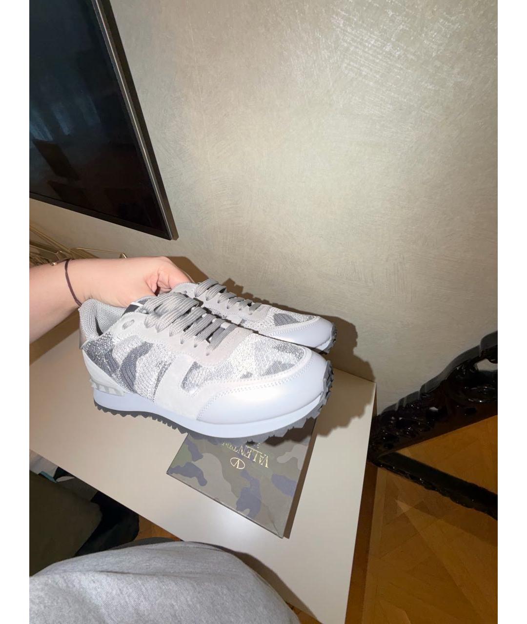 VALENTINO Серые текстильные кроссовки, фото 5