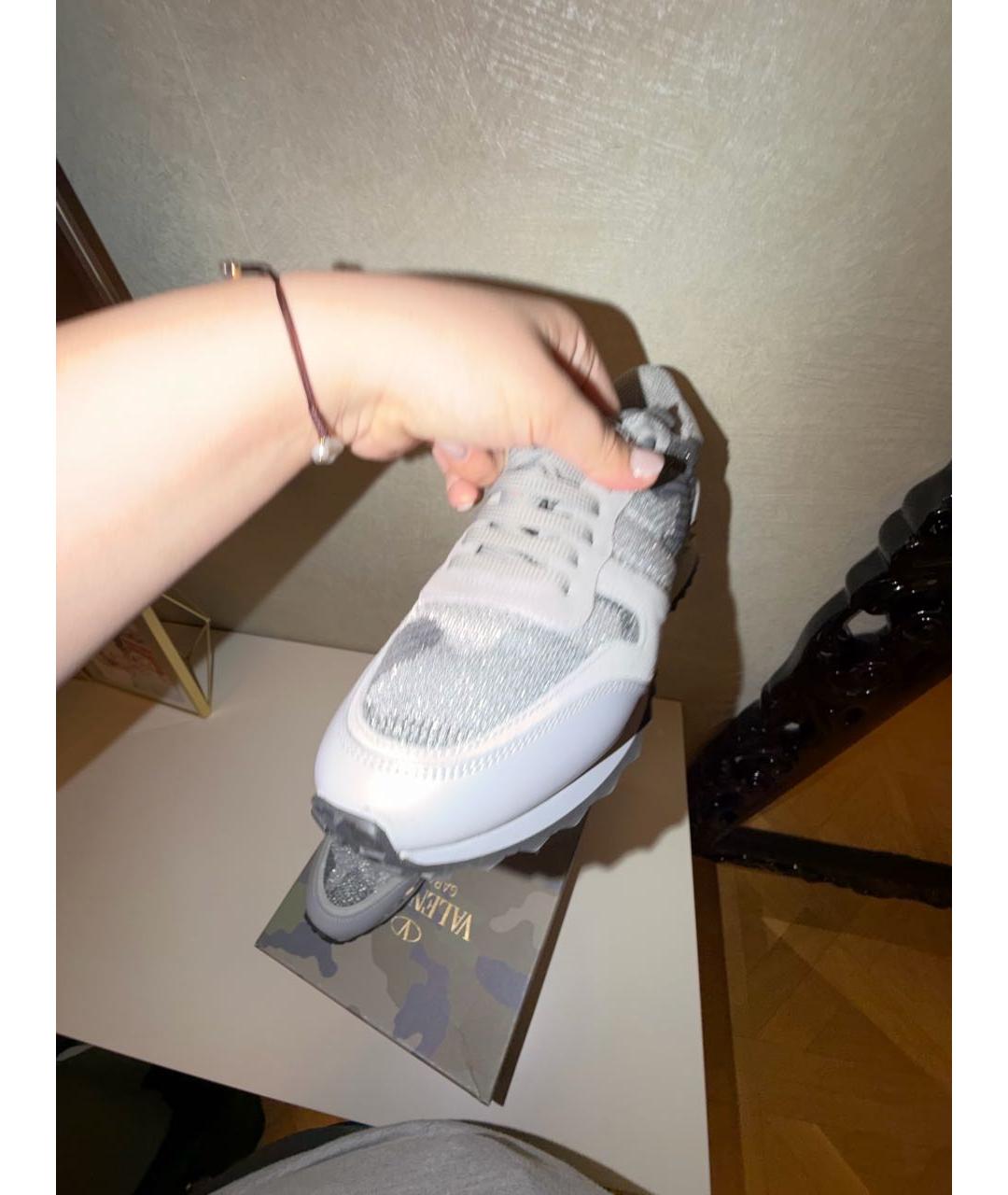 VALENTINO Серые текстильные кроссовки, фото 6