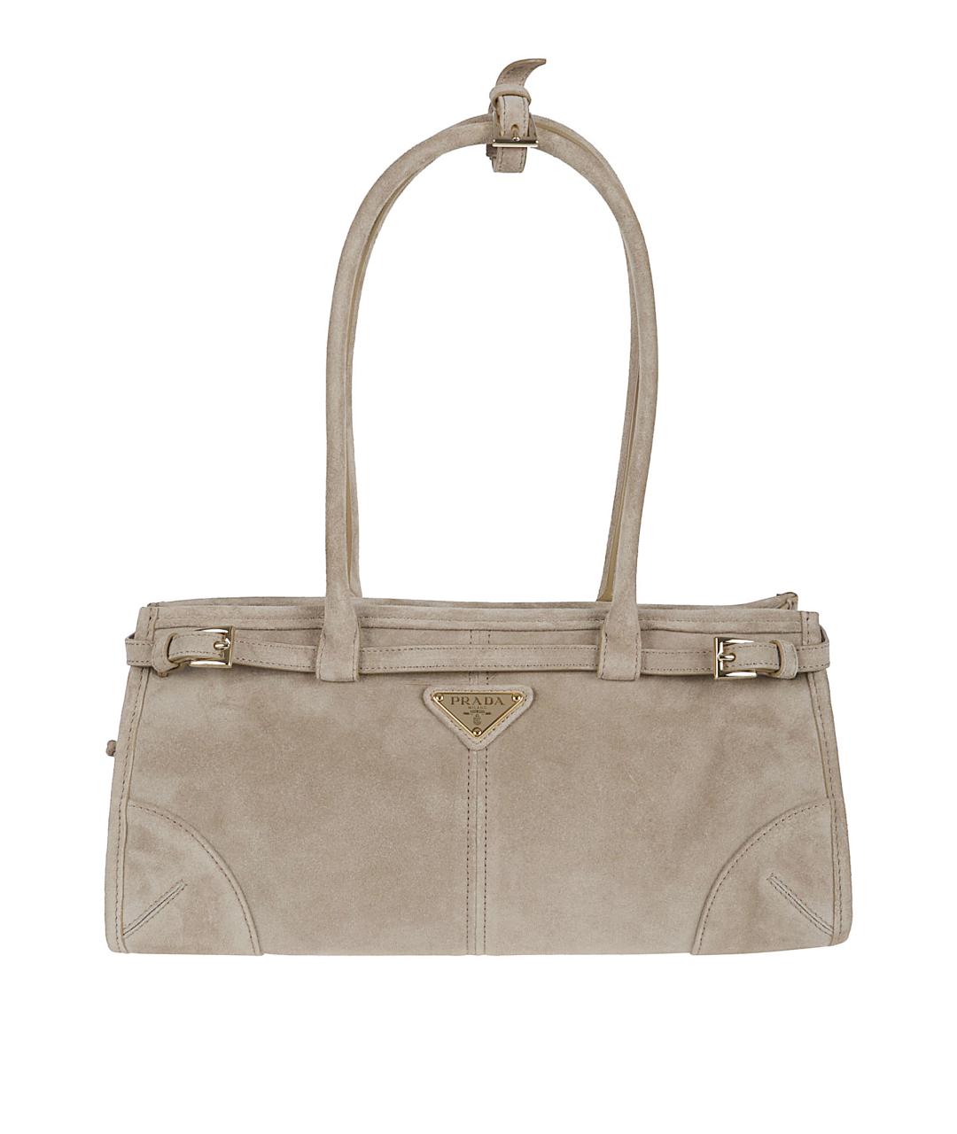 PRADA Бежевая замшевая сумка через плечо, фото 1