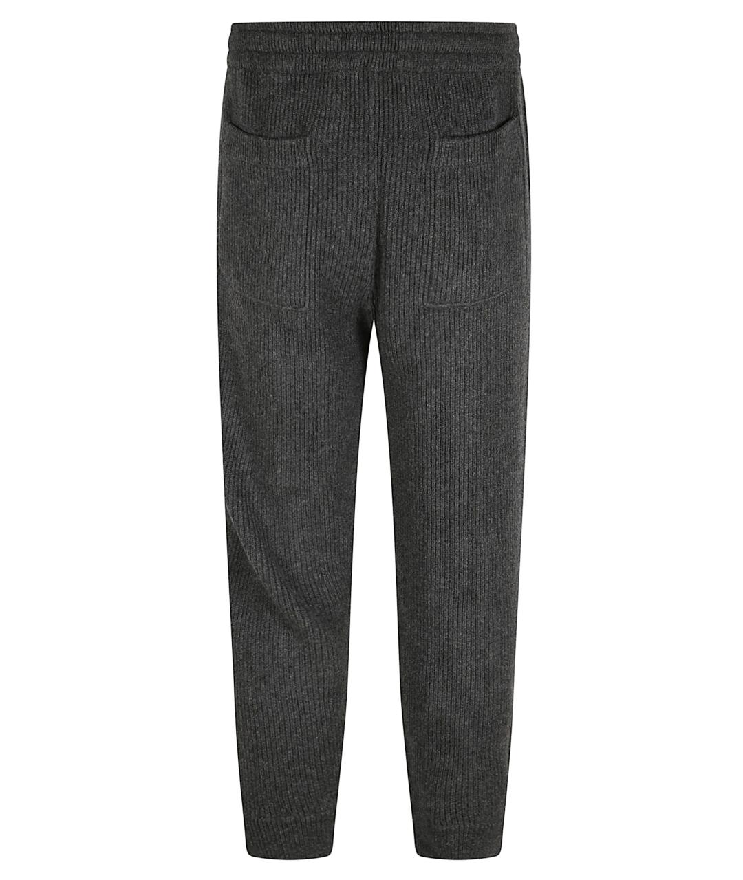 BRUNELLO CUCINELLI Серые кашемировые повседневные брюки, фото 3