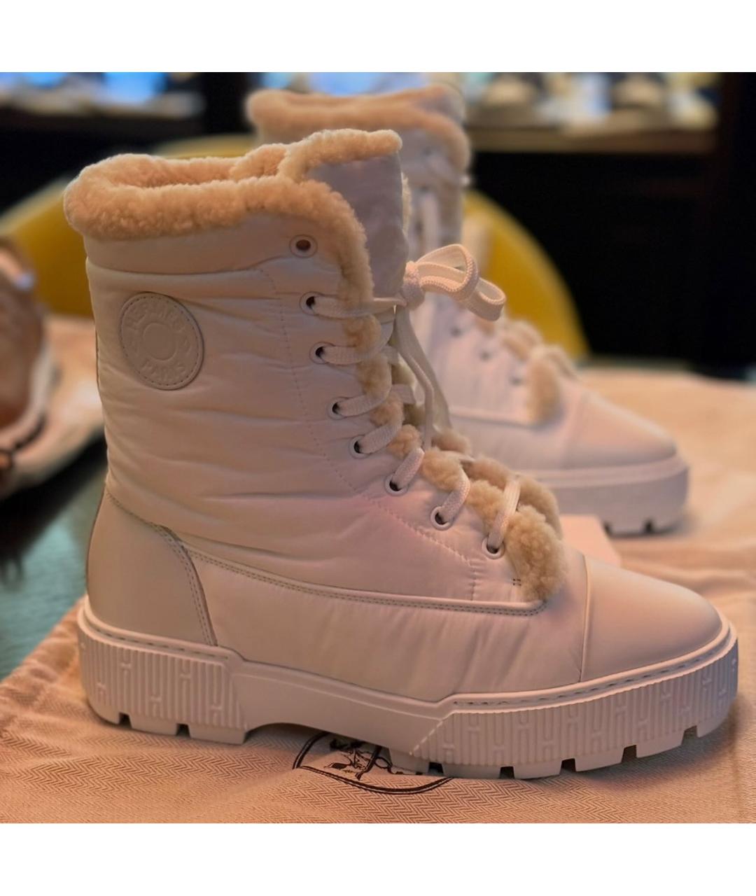 HERMES Белые синтетические ботинки, фото 2