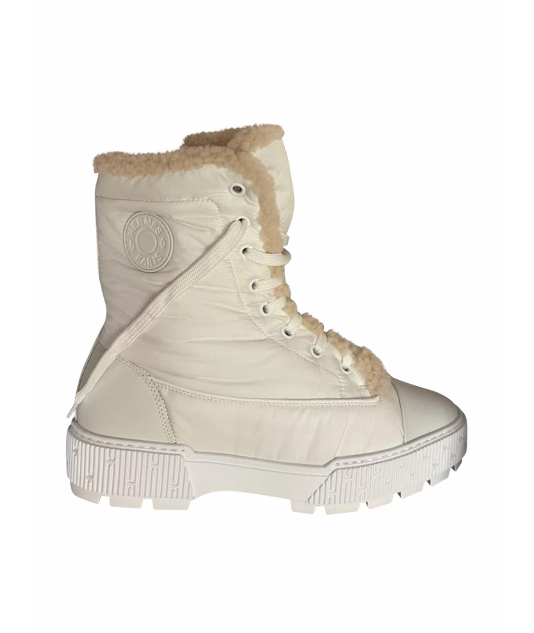 HERMES Белые синтетические ботинки, фото 1