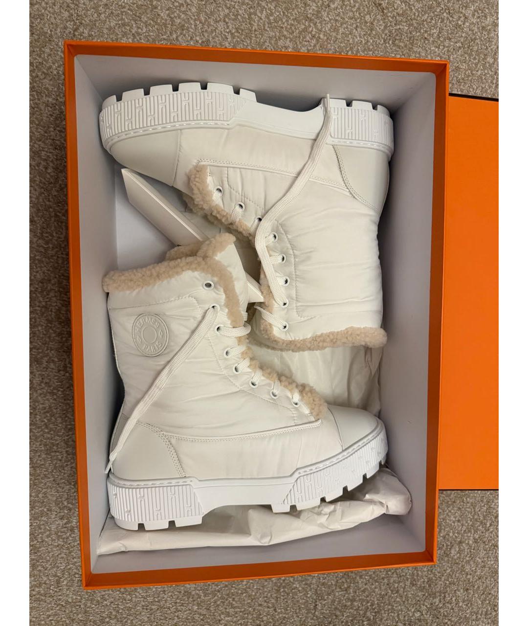 HERMES Белые синтетические ботинки, фото 3