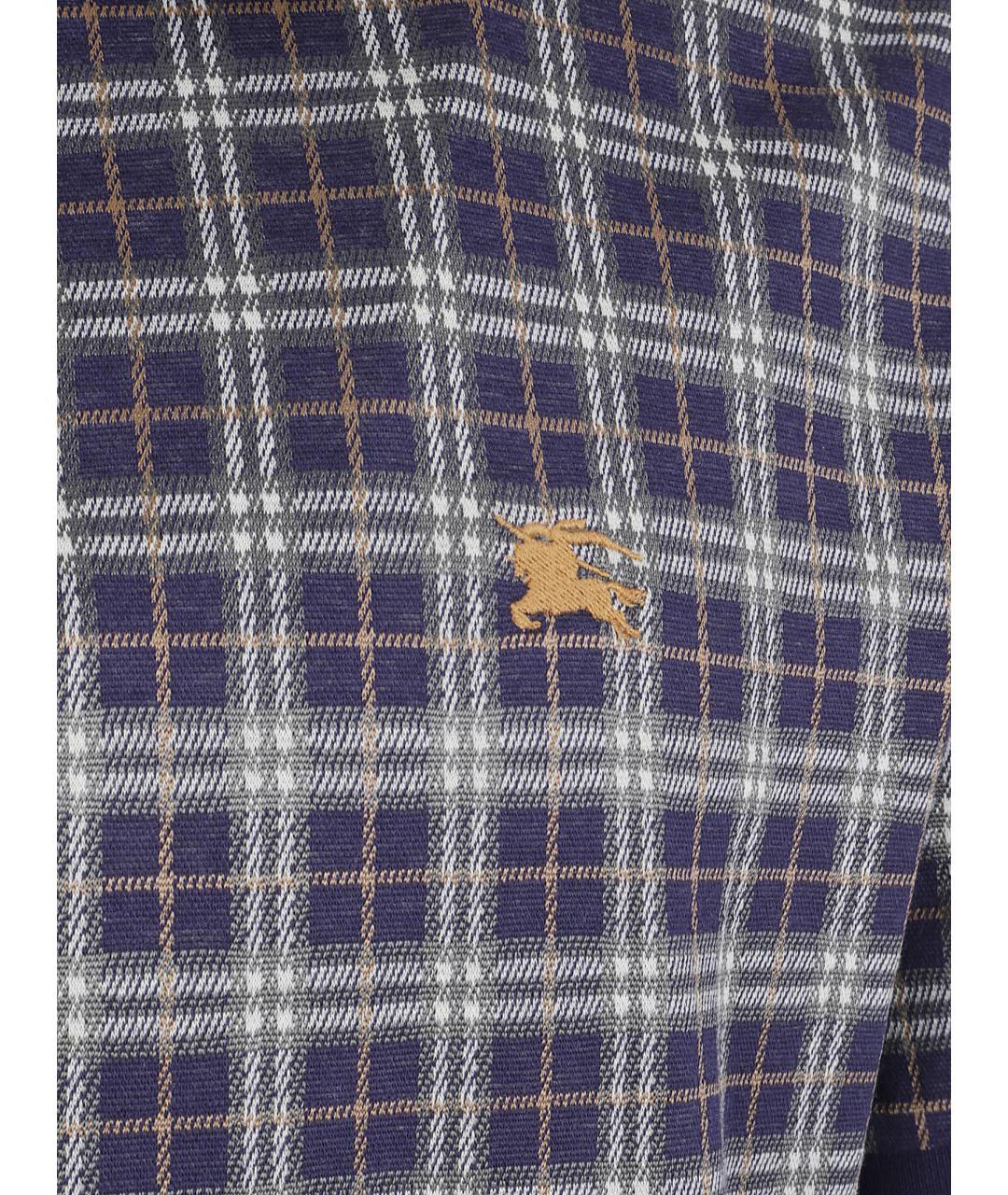 BURBERRY Синее поло с коротким рукавом, фото 2
