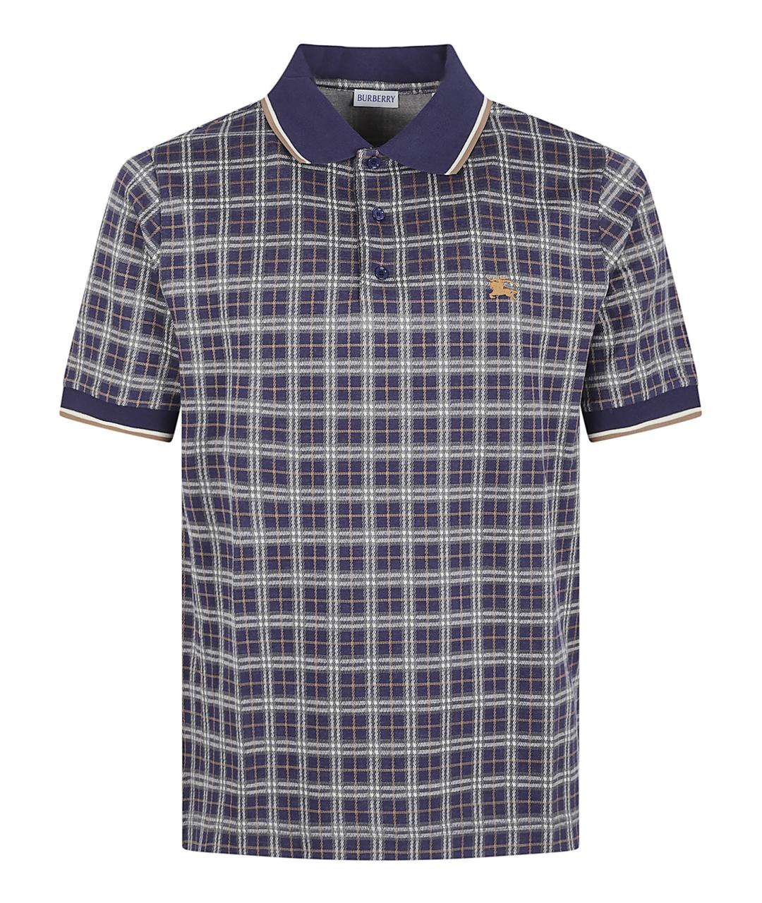 BURBERRY Синее поло с коротким рукавом, фото 1
