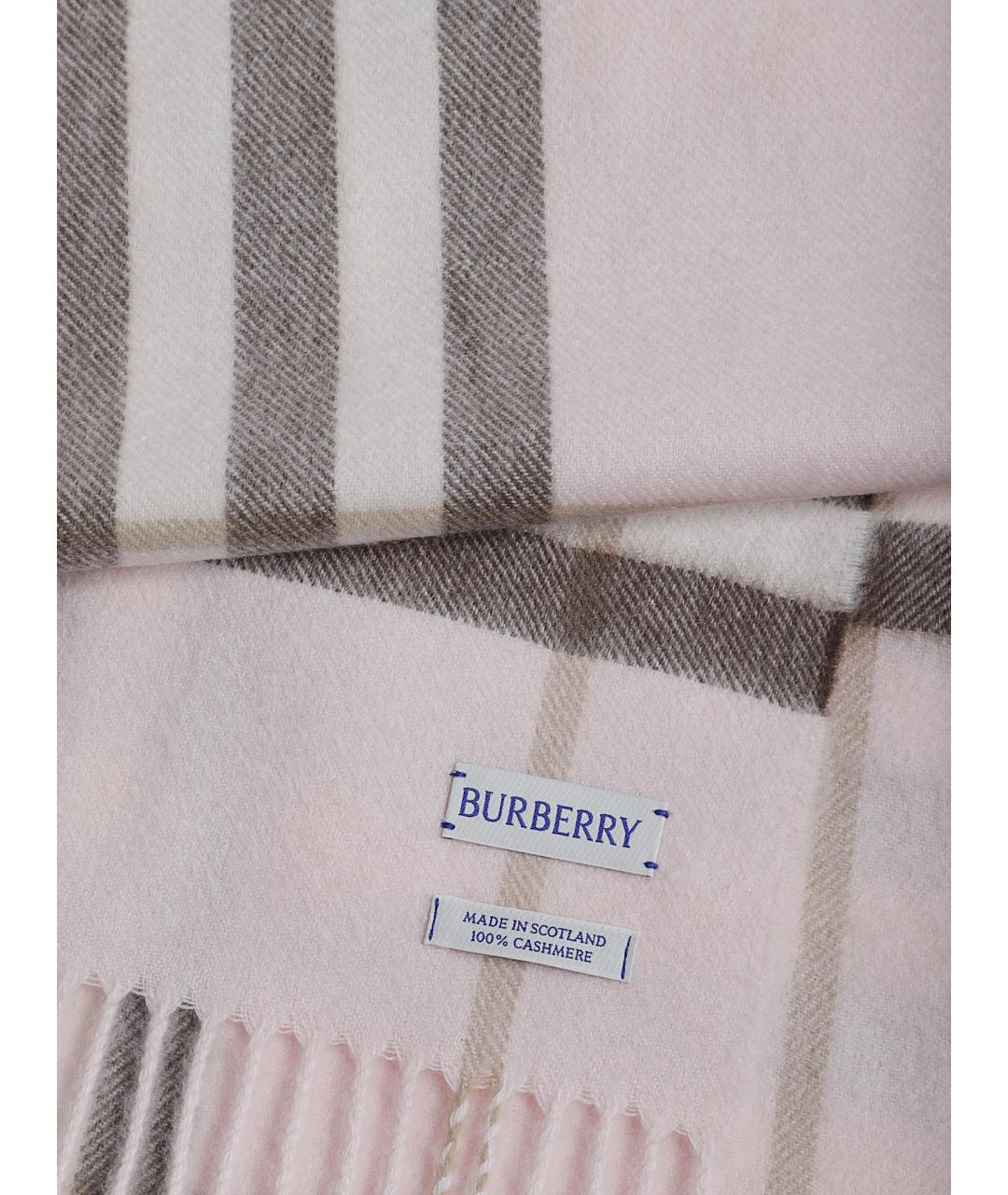 BURBERRY Розовый кашемировый шарф, фото 2