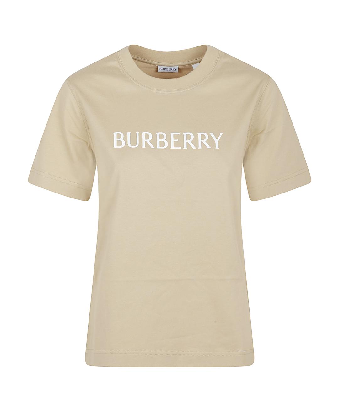 BURBERRY Белая хлопковая футболка, фото 1