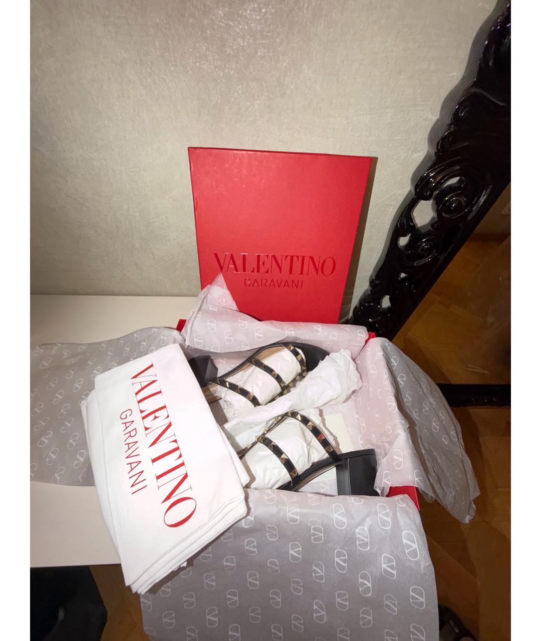 VALENTINO Черные кожаные мюли, фото 5