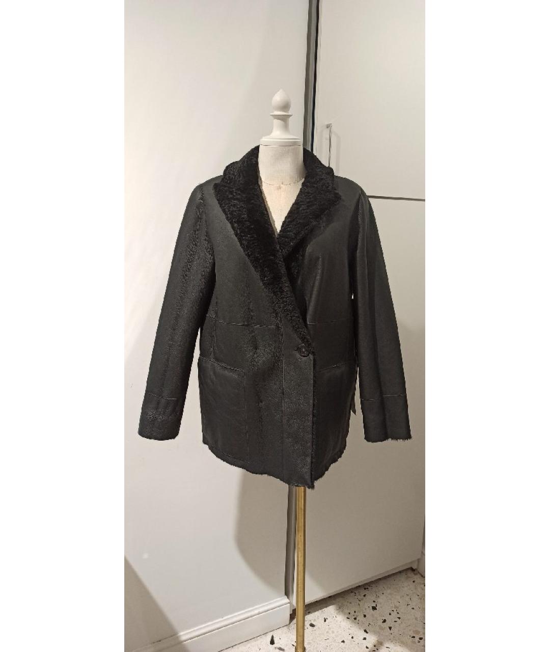 BLANCHA Черная дубленка, фото 4