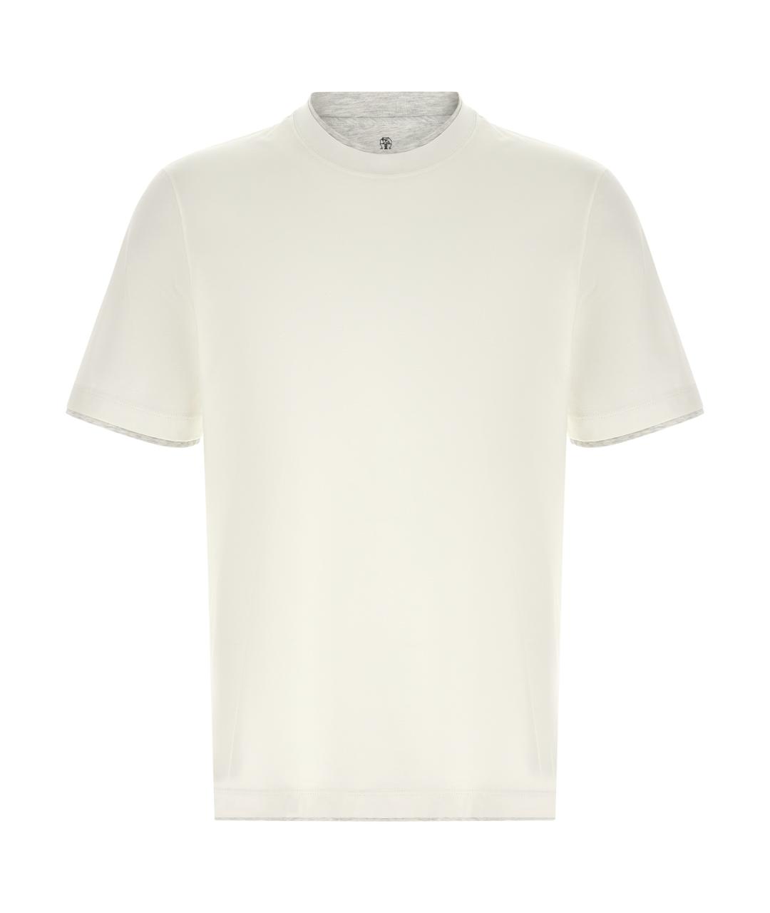 BRUNELLO CUCINELLI Белая хлопковая футболка, фото 1