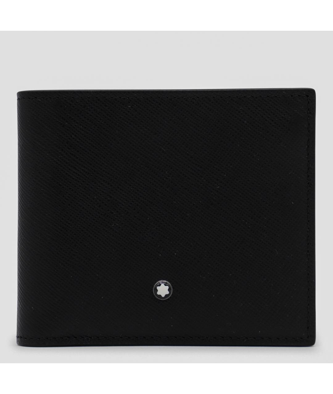 MONTBLANC Черный кожаный кошелек, фото 4