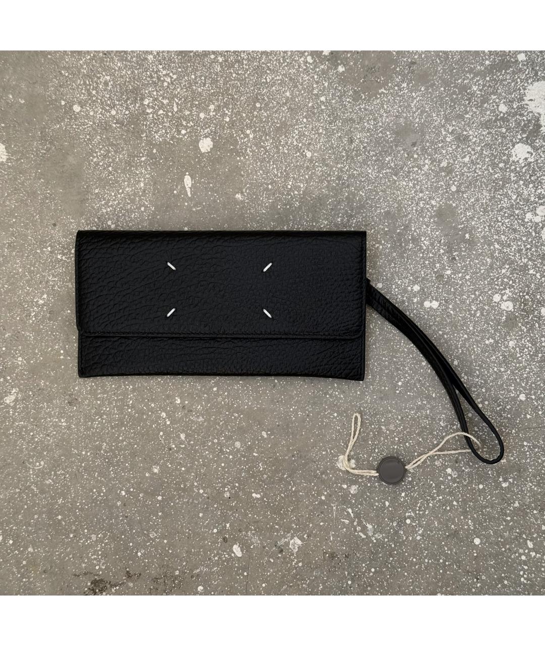 MAISON MARGIELA Черный кожаный кошелек, фото 10