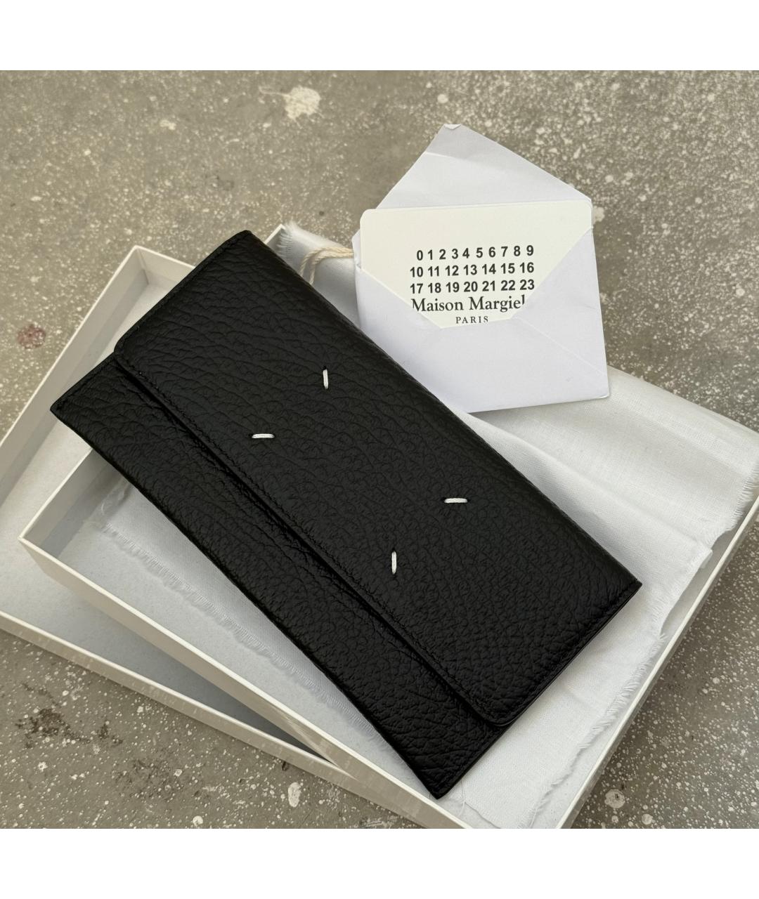 MAISON MARGIELA Черный кожаный кошелек, фото 8