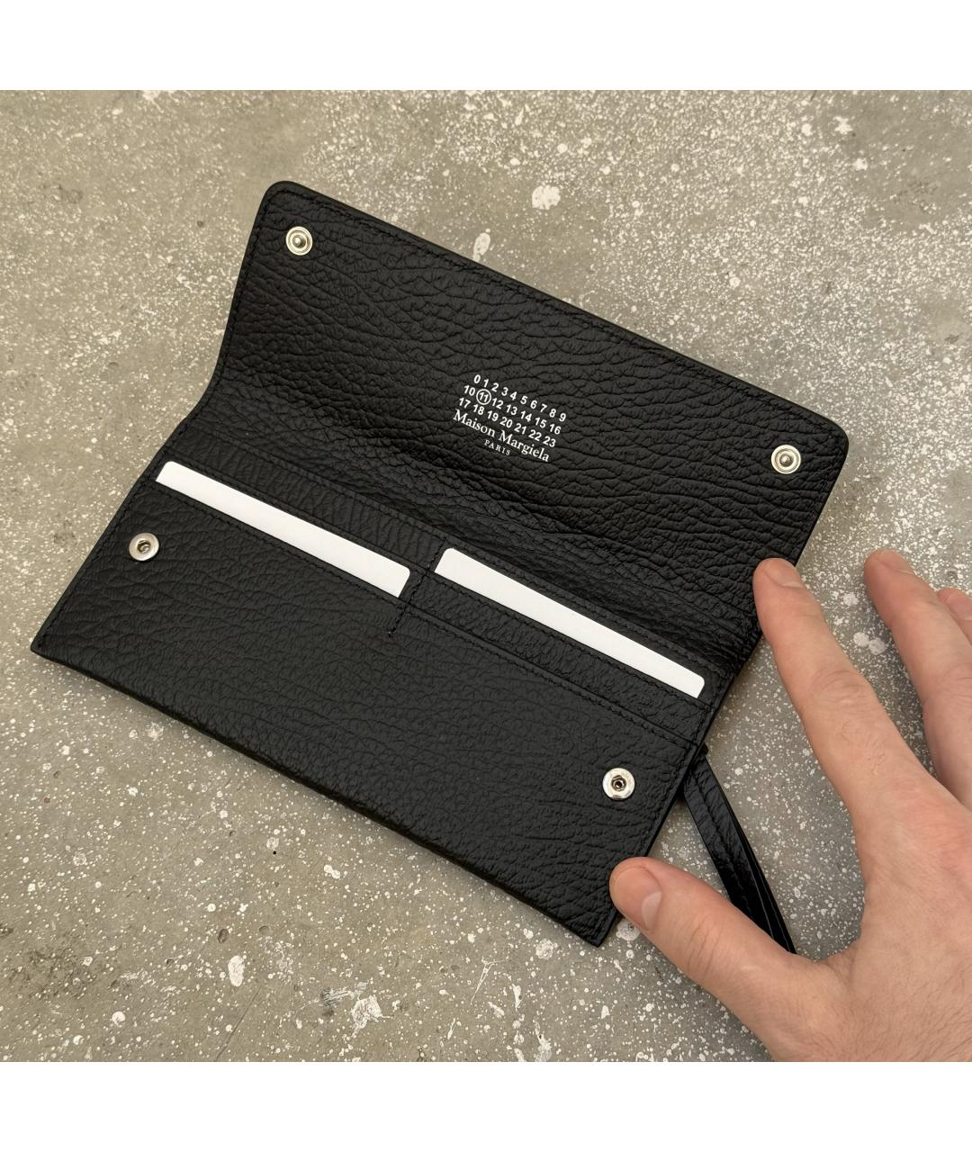 MAISON MARGIELA Черный кожаный кошелек, фото 5