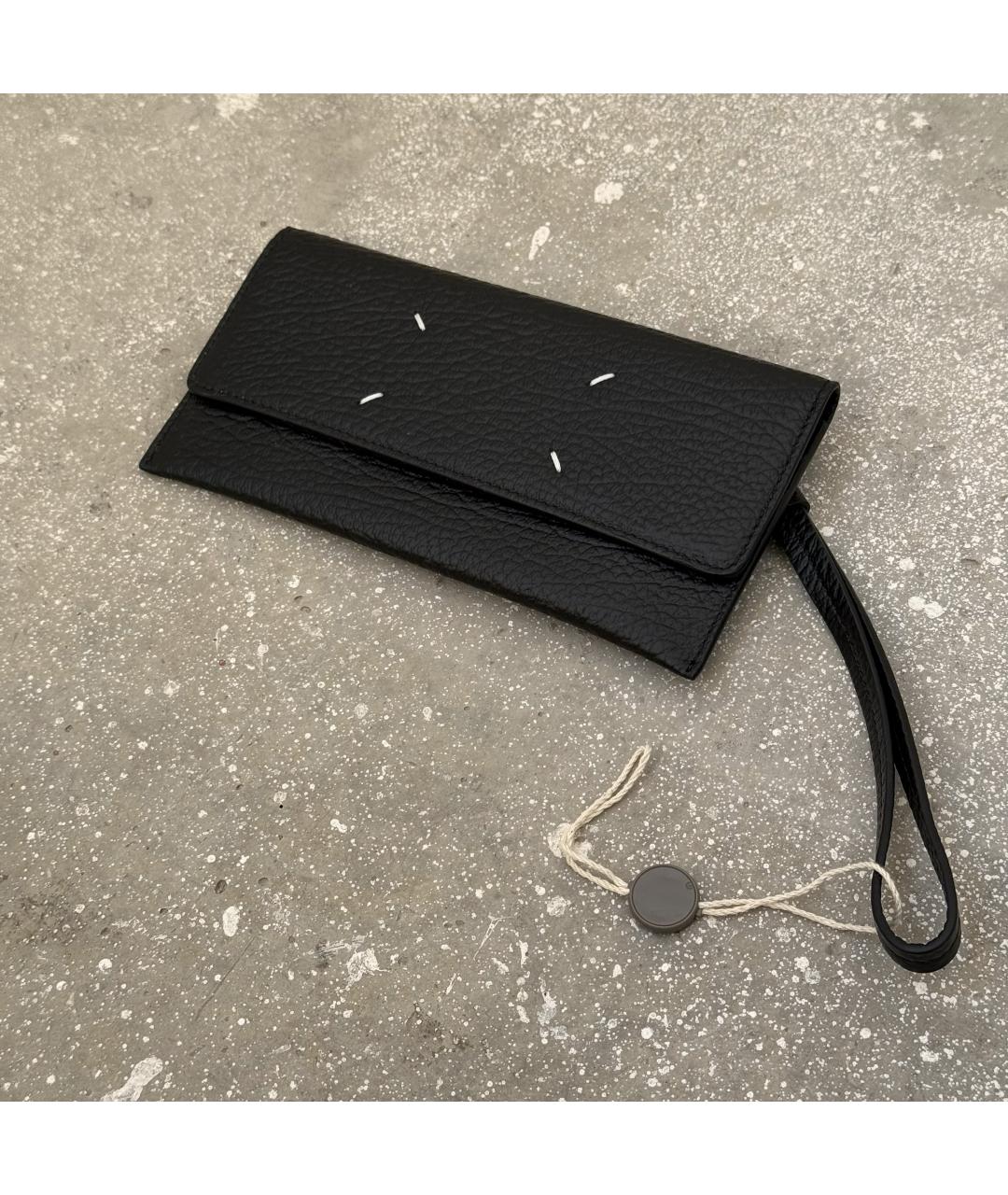 MAISON MARGIELA Черный кожаный кошелек, фото 3