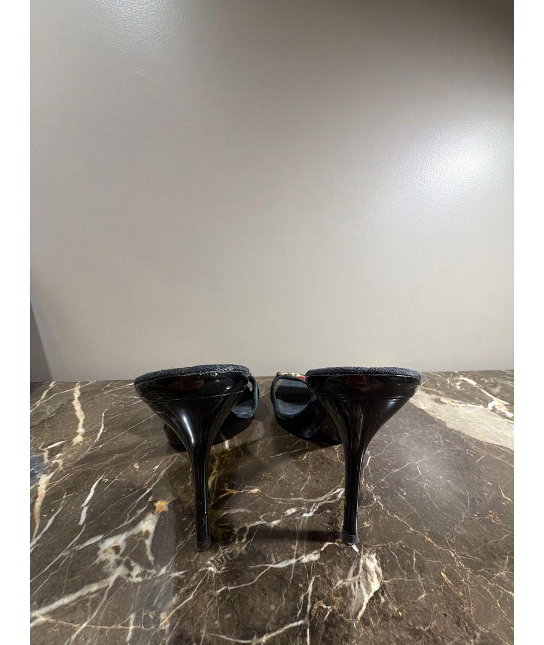 GUCCI Черные текстильные мюли, фото 4