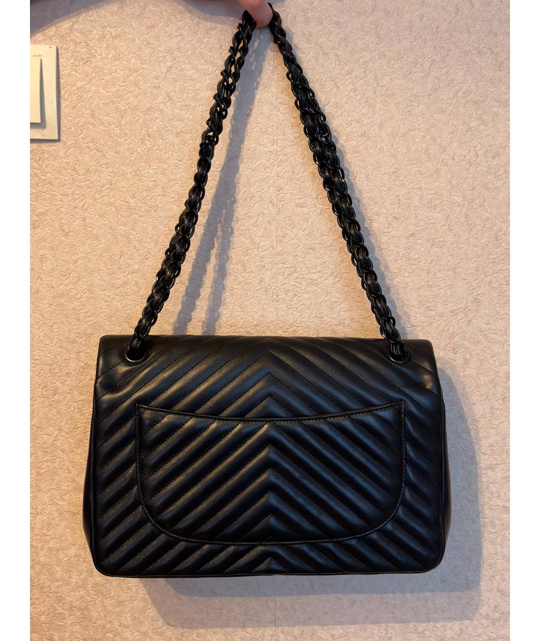 CHANEL Черная кожаная сумка через плечо, фото 3