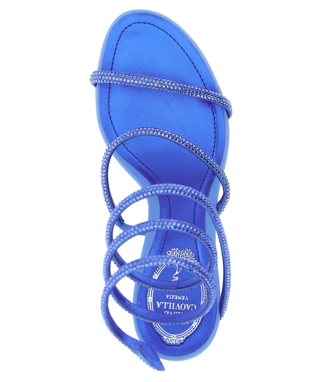 RENE CAOVILLA Синие босоножки, фото 4