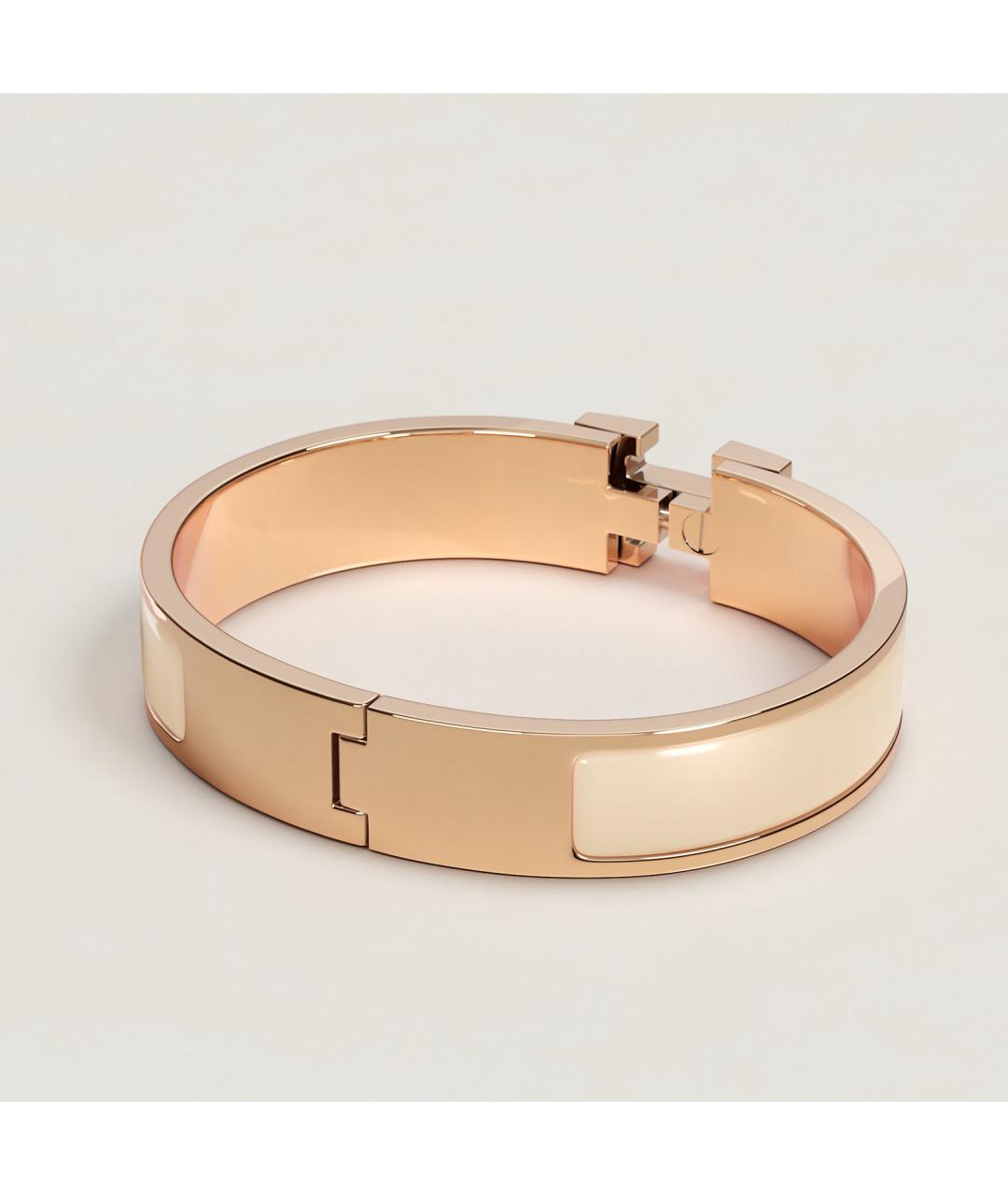 HERMES Бежевый браслет из розового золота, фото 2