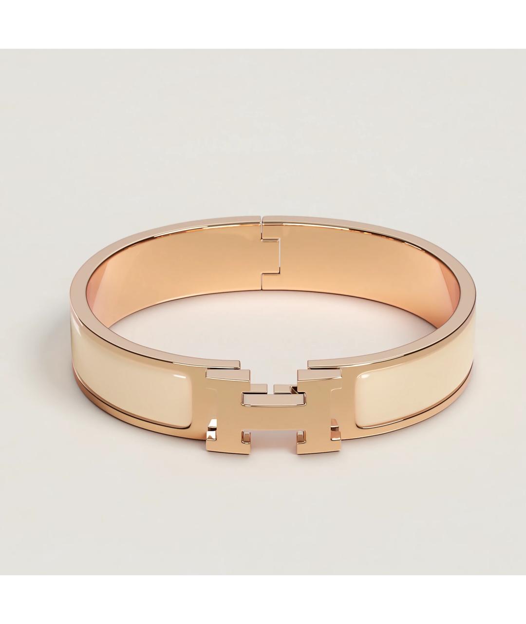 HERMES Бежевый браслет из розового золота, фото 4
