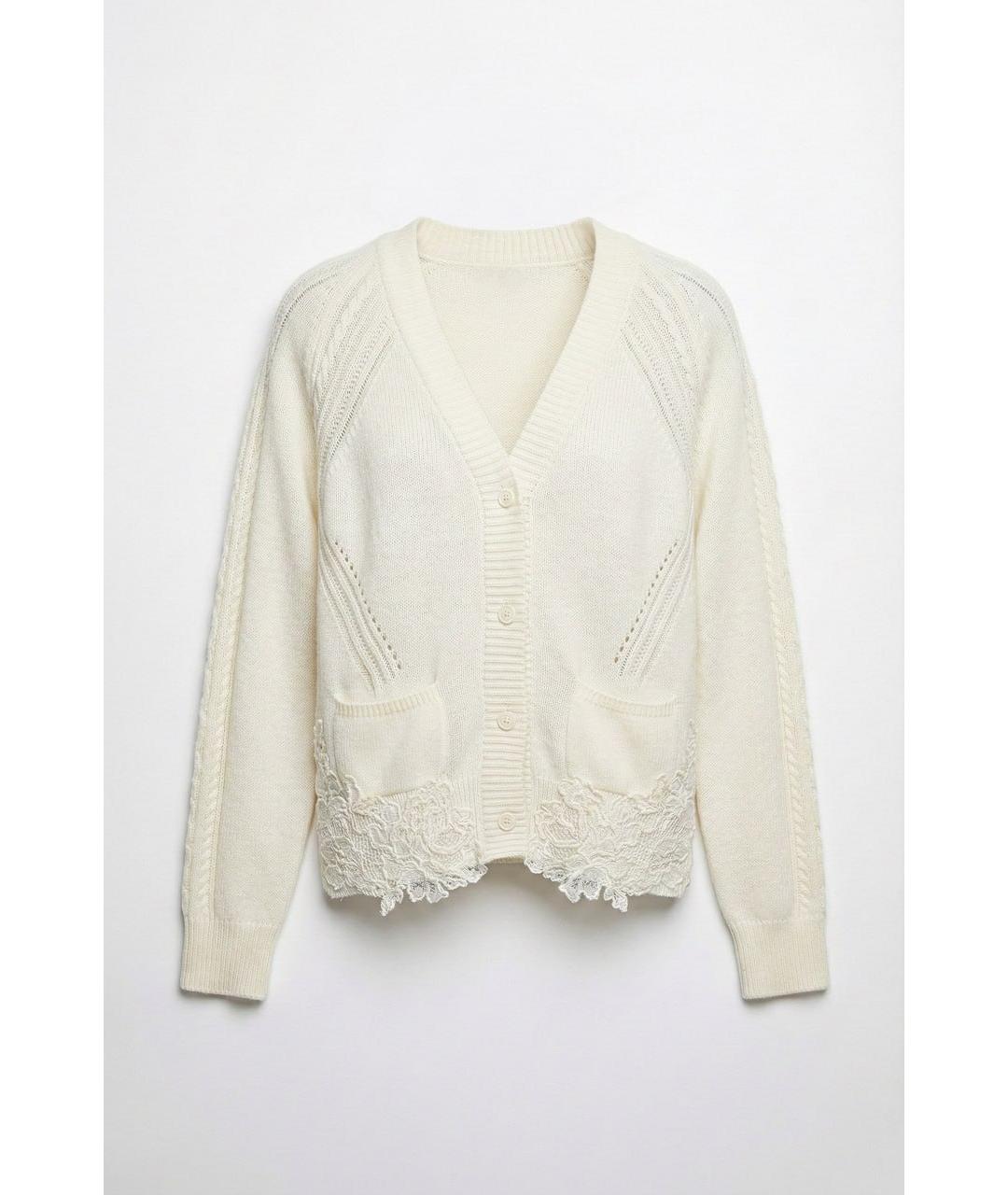 ERMANNO SCERVINO Белый шерстяной кардиган, фото 8