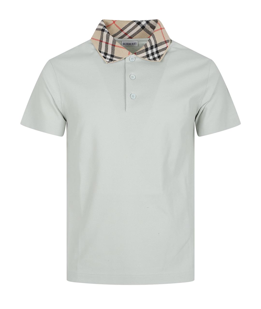 BURBERRY Зеленые хлопковое поло с коротким рукавом, фото 1