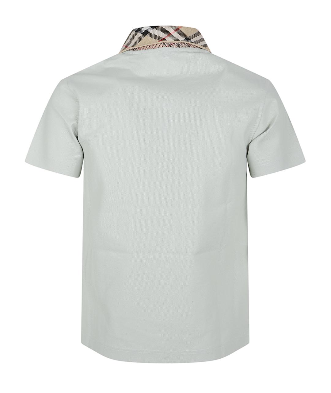 BURBERRY Зеленые хлопковое поло с коротким рукавом, фото 3