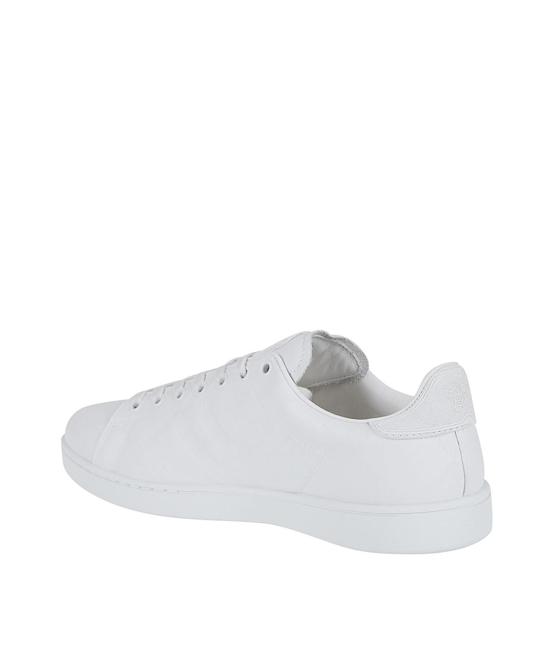 BURBERRY Белые кожаные низкие кроссовки / кеды, фото 3