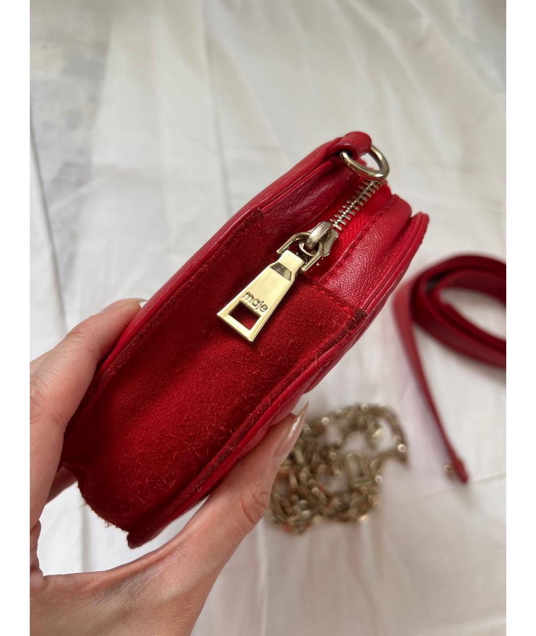 MAJE Красная кожаная поясная сумка, фото 2