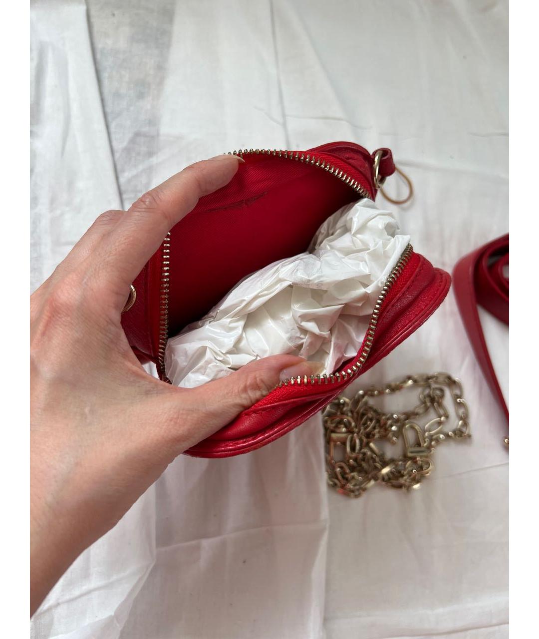 MAJE Красная кожаная поясная сумка, фото 5