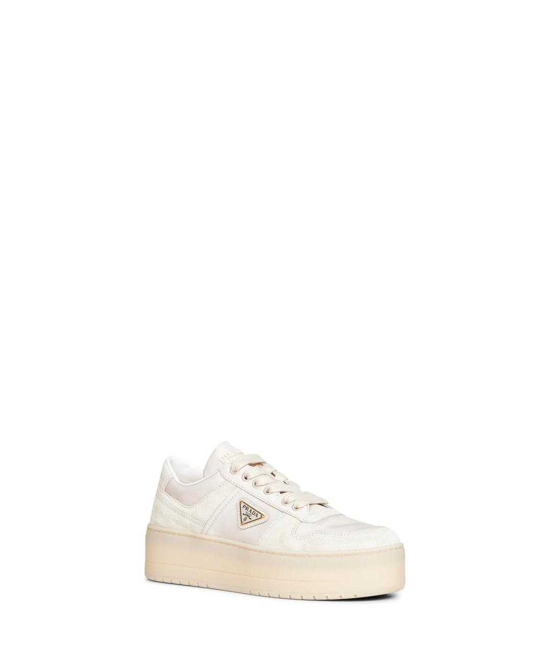 PRADA Бежевые текстильные кеды, фото 2